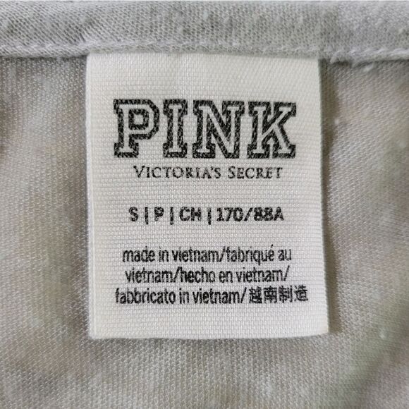 PINK Victoria's Secret Gray Burnout Long Sleeve Pullover Crew Tee - Picture 2 of 13